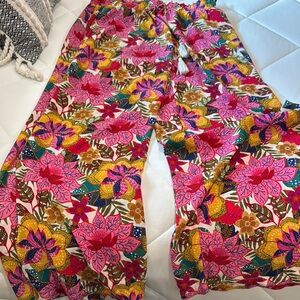 Floral Wide-Leg Pants Medium